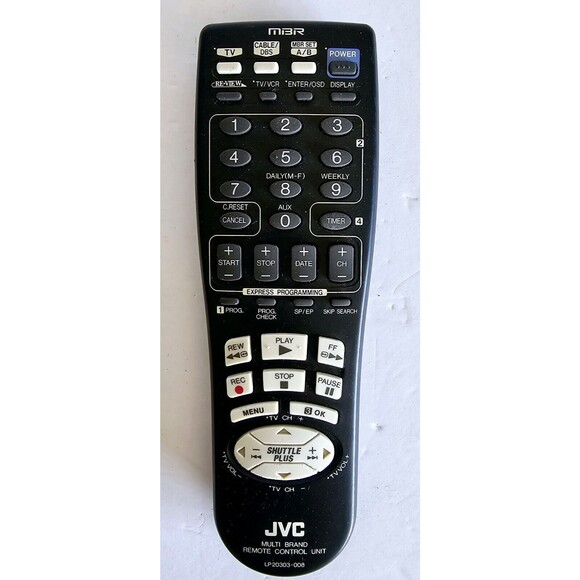 JVC VCR Remote Multi Brand Remote LP20303-008 READ (3 Buttons Not Working) - Picture 1 of 5
